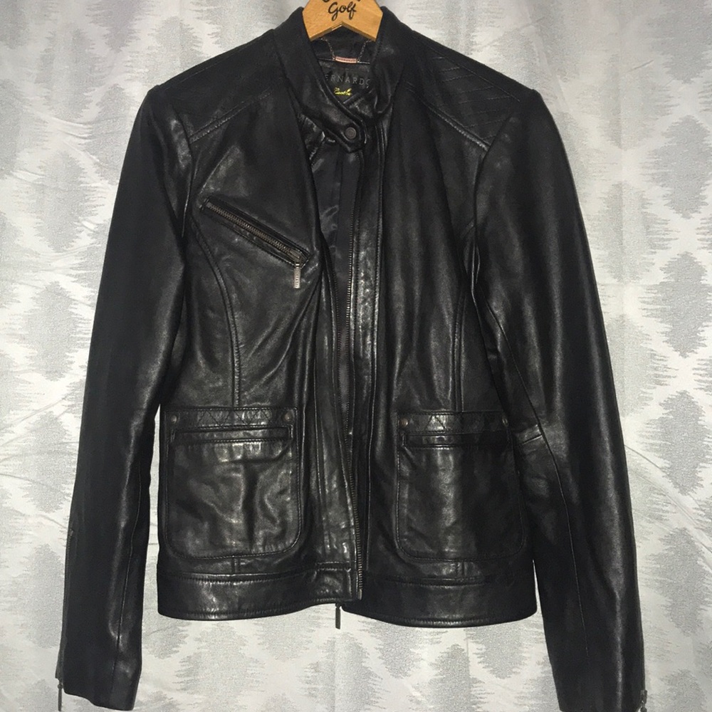 Bernardo Black Leather Jacket